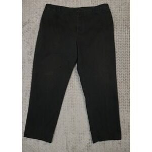 Faconnable Men's Black Straight Leg Chino Pants Cotton Size 44
